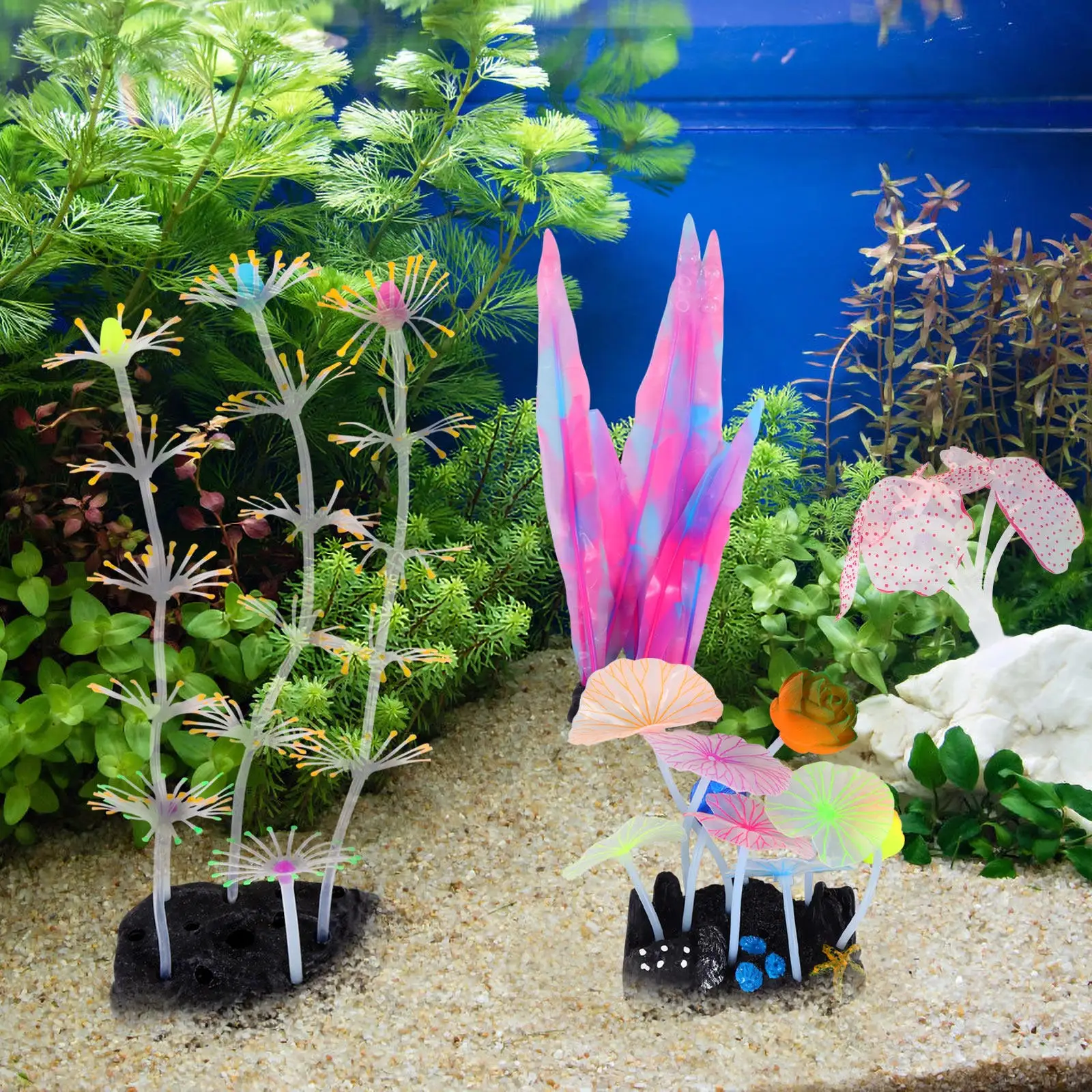 4 قطع من الزخارف المرجانية الم - مراجعة Aquarium Fish World وسعره