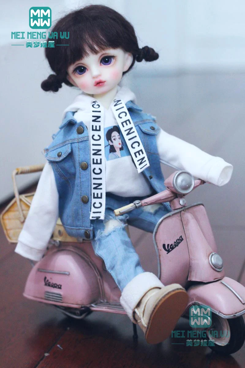 Fit 30cm 1/6 bjd yosd myou boneca brinquedos roupas de boneca moletons da moda, jeans branco, rosa, cáqui presente de menina