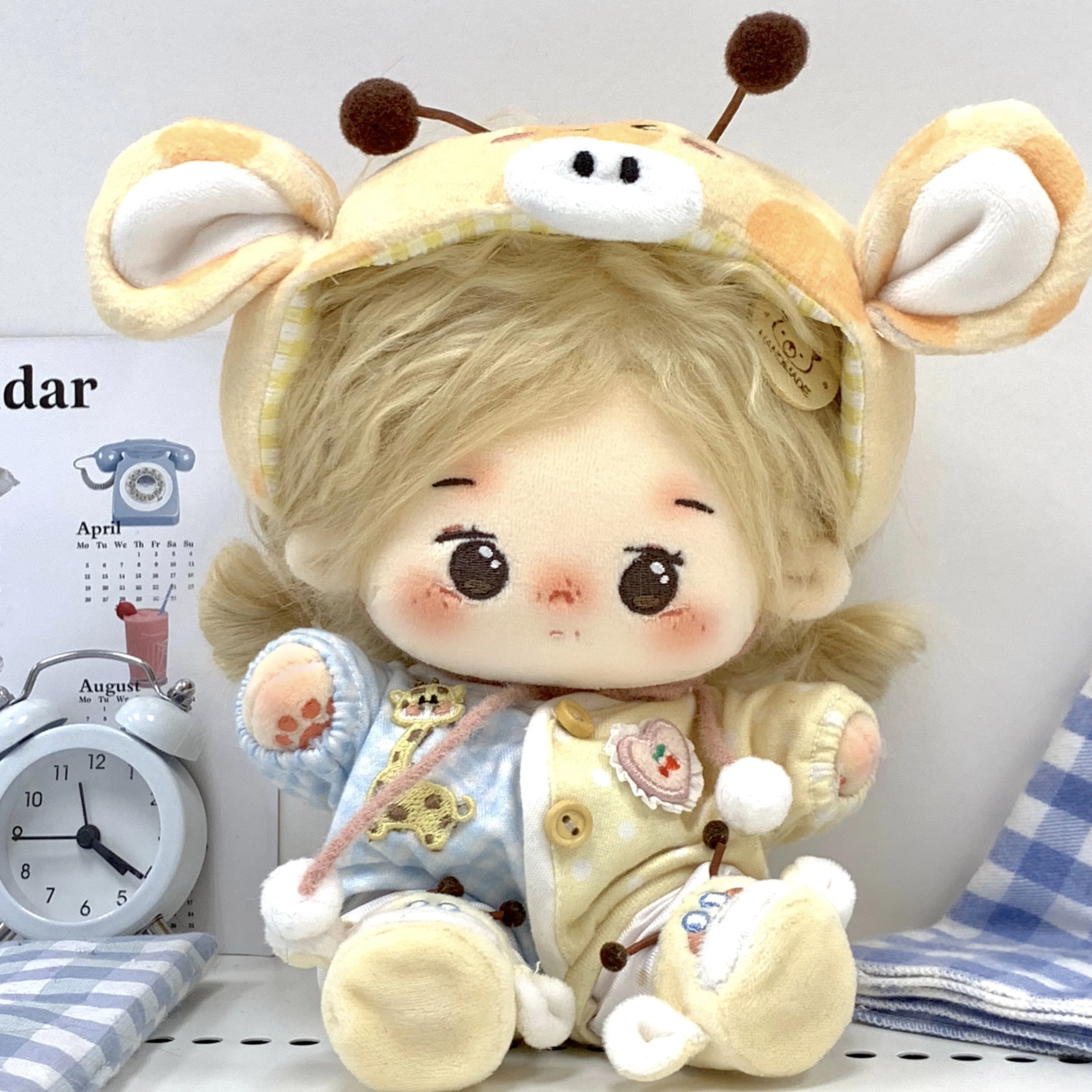 20Cm Poppenkleding Hert Haarband Geel Mode Schattige Pyjama Pak Gevulde Plushies Pluche Pop Accessoires Anime Speelgoed Voor Kinderen Gi