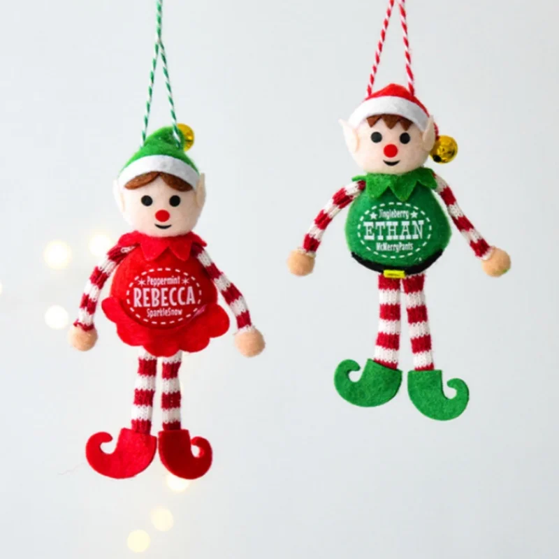 

Christmas Decorations Elf Doll Mini Christmas Tree Decoration Hanging Gift Charms