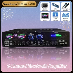 110/220V 555BT Dynamic Screen Sound Amplifier 298BT HiFi Stereo Digital Bluetooth Amplify For Home Car Karaoke theater Max 2500W