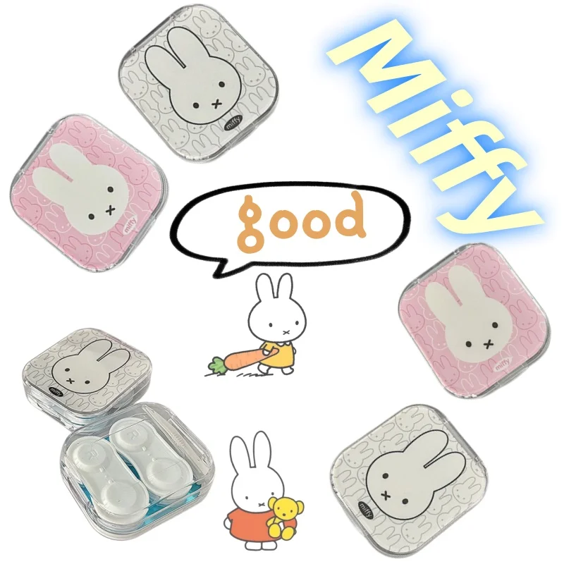 

Miffy Anime Cartoon Cute Girlfriend Companion Box Portable Student High Beauty Contact Lens Two Pair Set Contact Lens Box