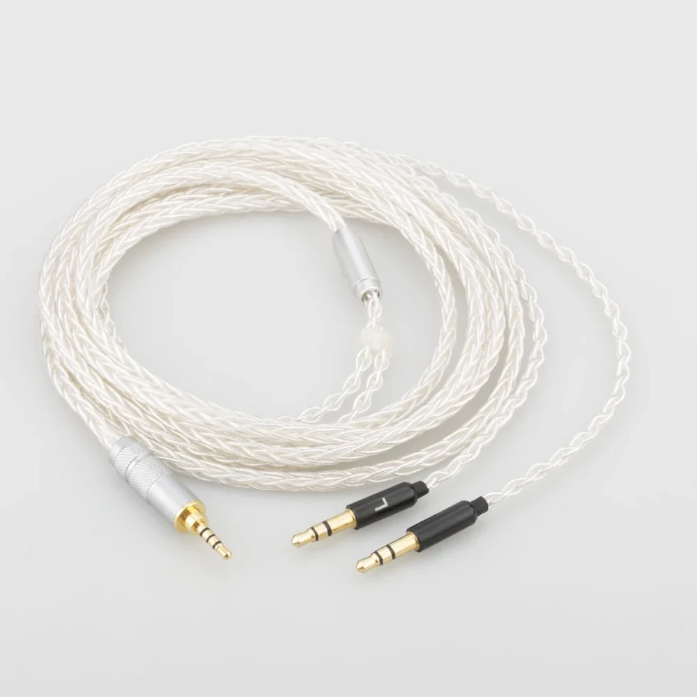 Audiocrast alta fidelidade 8 núcleos 7n occ banhado a prata 2.5mm cabo de atualização de fone de ouvido balanceado para hifiman sundara he400i he400s he560