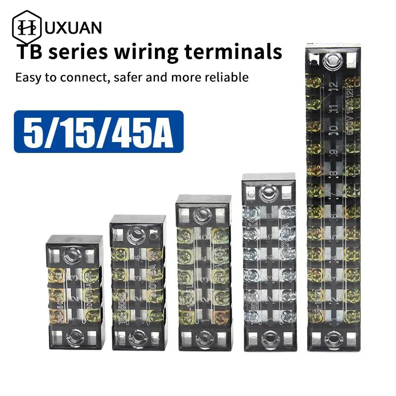 15A 600V Dual Row Barrier Screw Terminal for Secure Electrical Connections in Home and Industrial Use