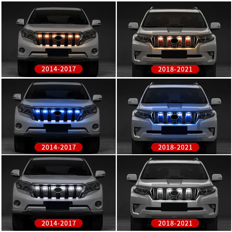 2014-2021 For Toyota Land Cruiser Prado 150 LC150 Modification Accessories Led Light Central Grille Clearance Lamp Width Lamp