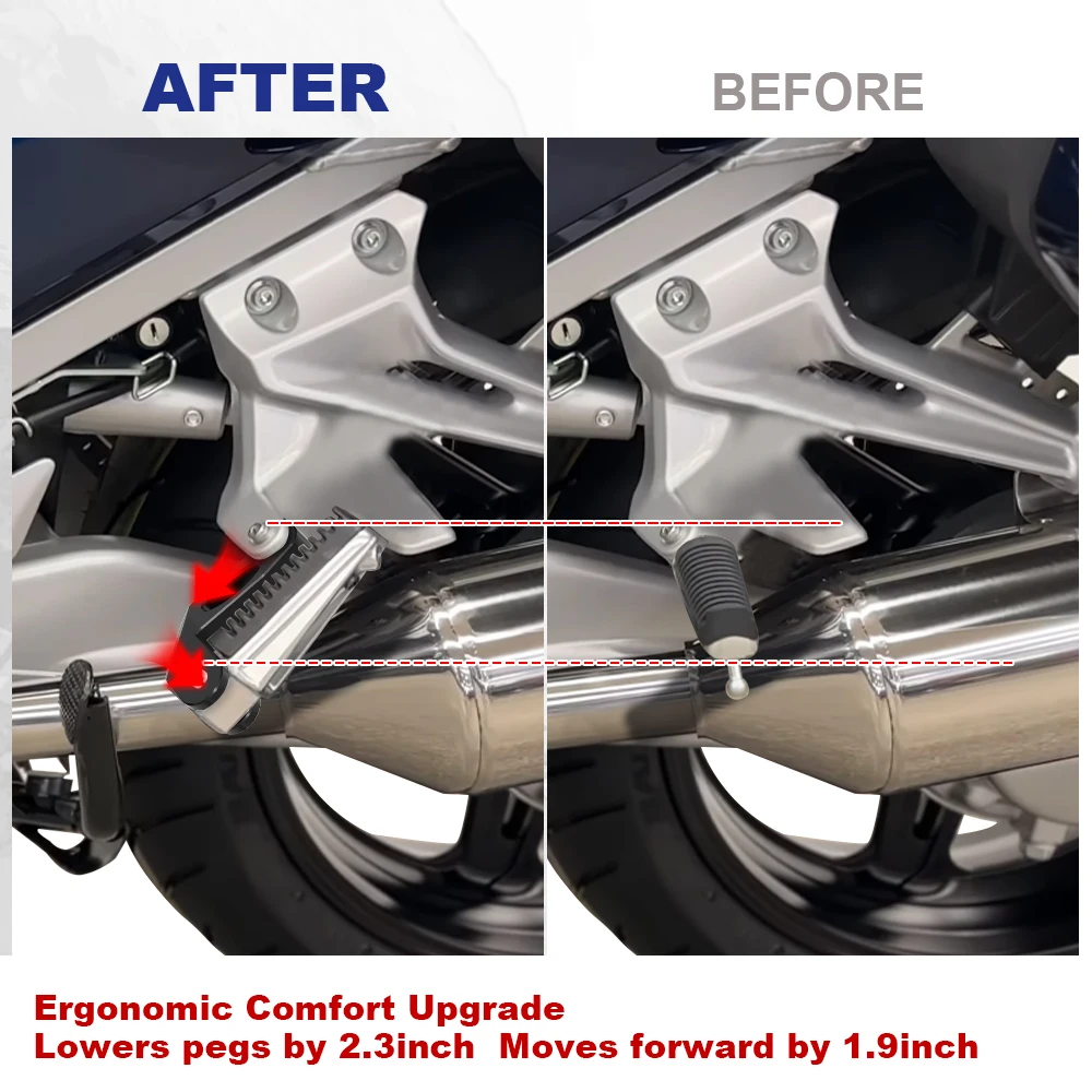 Motorcycle Passenger Foot Pegs Fit For Yamaha FJR1300 2001 2002 2003 2004 2025 Lowering Relocation Bracket Kit Rear Footrests