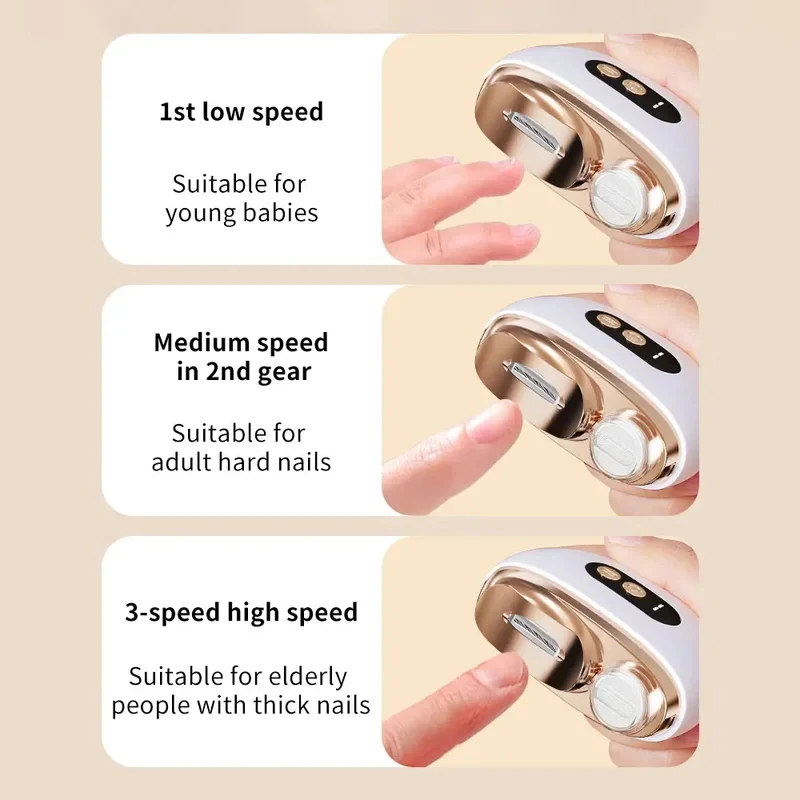 2 In 1 Electric Nail Clippers Manicure Anti-Splash Nail Trimmer for Baby Finger Toe Scissors Pedicure Thick Nails Cutter Tools - view 5