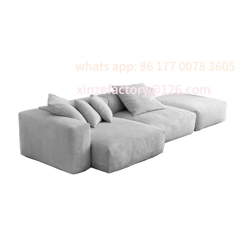 

Customizable Living Room Couch Chaise Italian Minimalist Divano Soggiorno Compressed Corduroy Module Sofa Fabric Washable Small