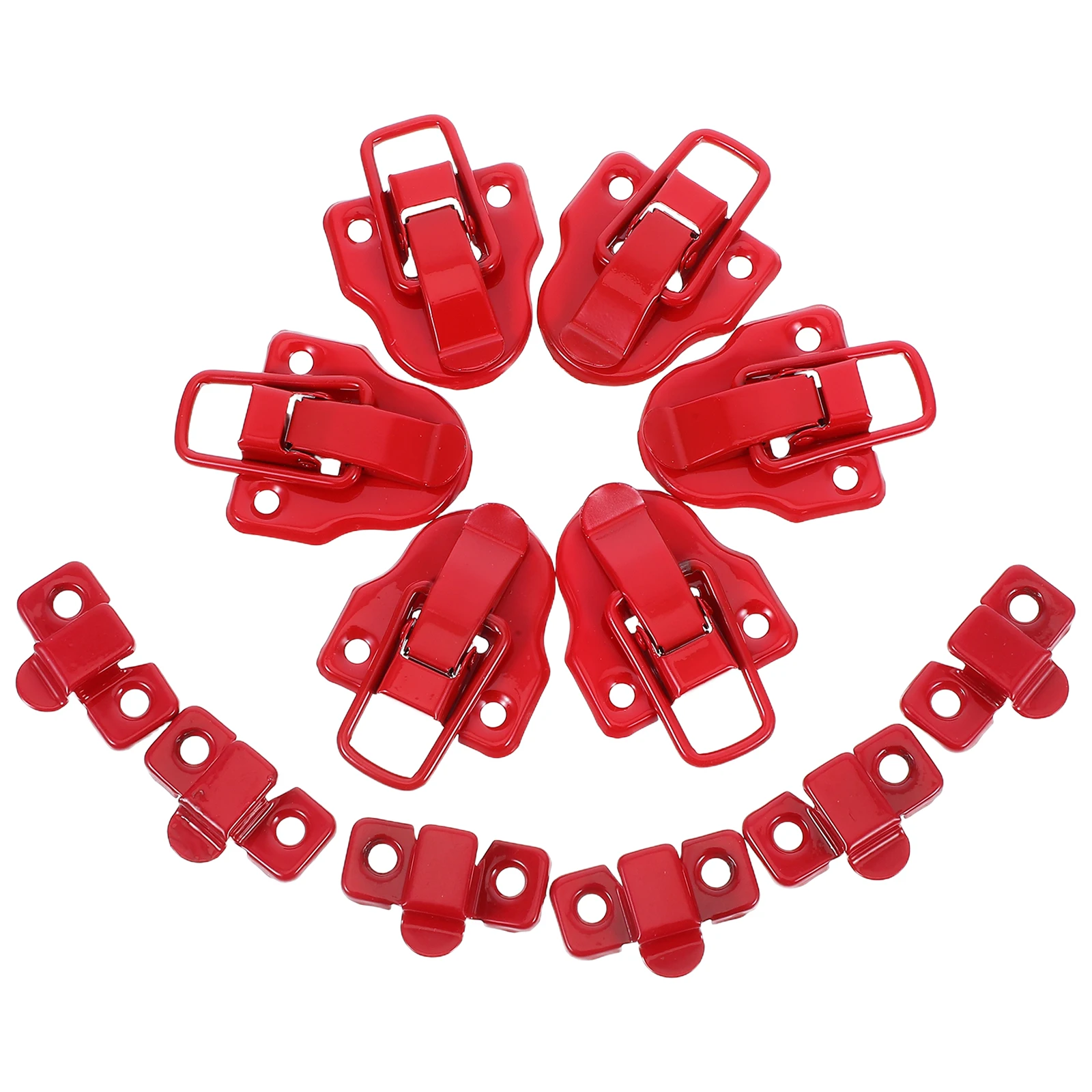 

6 Pcs Buckle Duckbilled Hasp Clasp Latch Toggle Lock Cabinet Chest for Wooden Case Hook and Hinge Heavy Duty Metal Wire