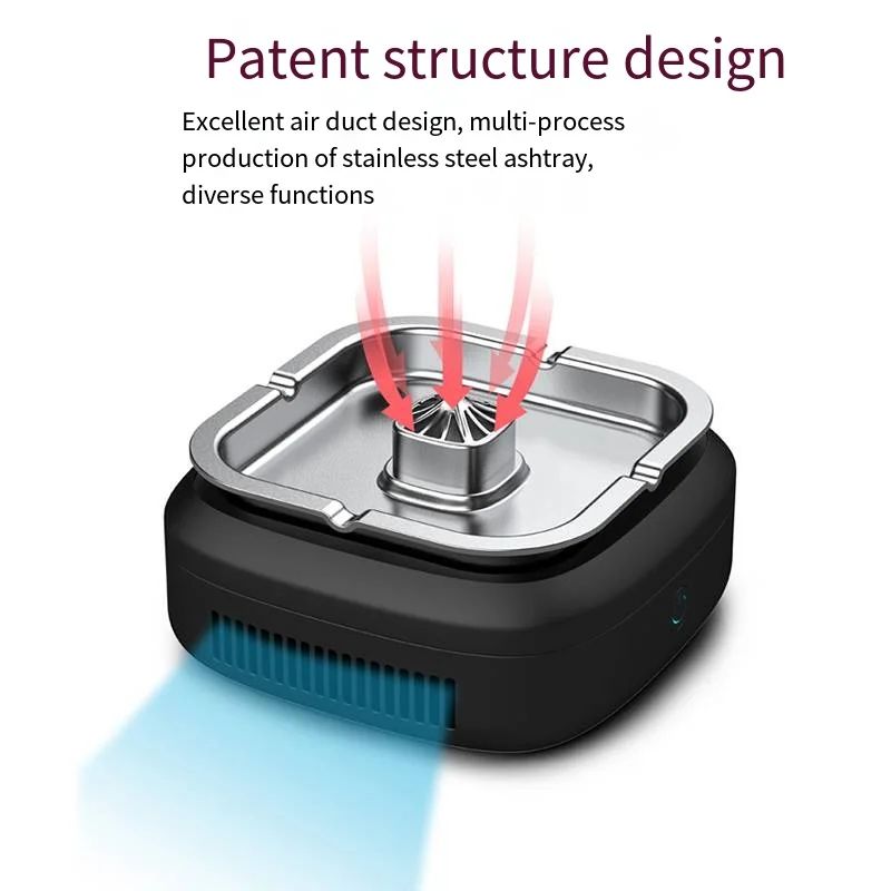 Smart ashtray Metal clean smokeless rechargeable lithium battery anti-odor anti-smoke anti-odor negative ion air purification