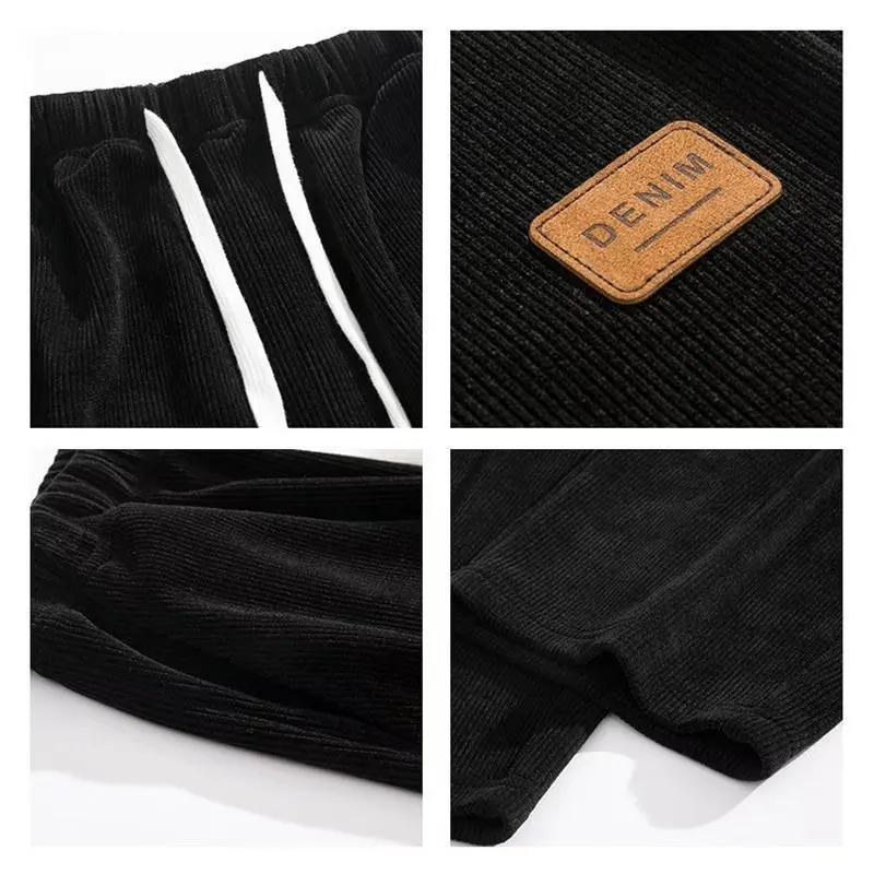 Corduroy Heavyweight Straight Leg Sweatpants Men's Trendy Brand Thick Sports Casual Pants Loose Hanging Work Pants