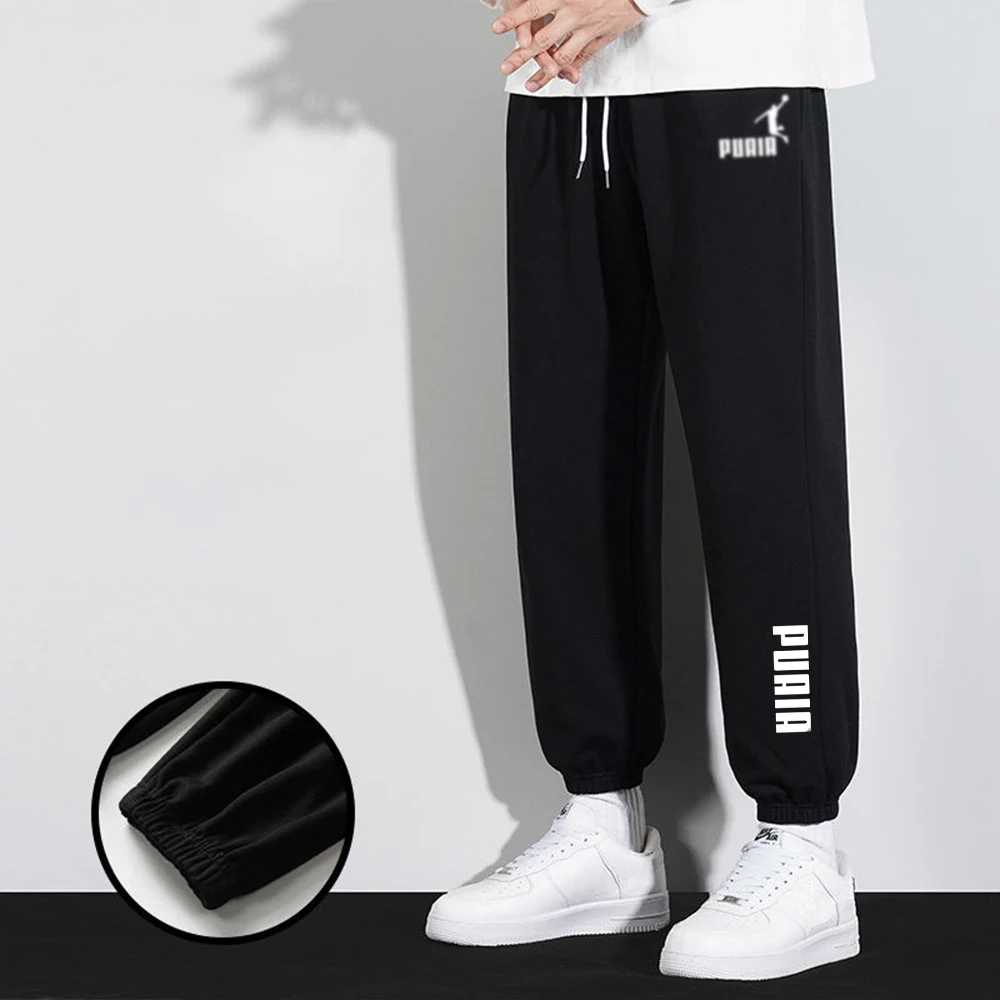

Exercise suits men. Outdoor sports casual 2026 sports pants, with elastic waistband design, loose and comfortable straight-cut p