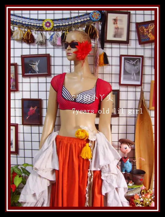 Blusa acampanada en el pecho para danza del vientre fina transparente Top CO12