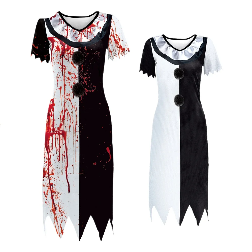 هالوين زي المهرج تأثيري أنيمي السيرك الروح كسر فستان المهرج للنساء Disfraz مرحلة الأداء زي Vestidos