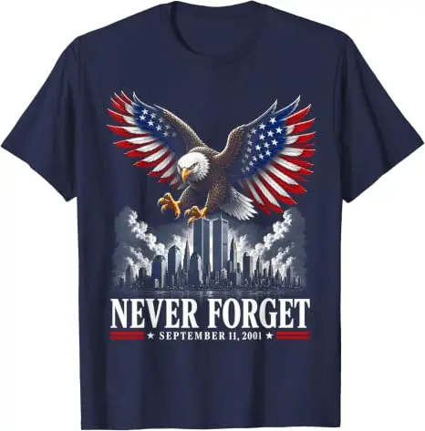 Vergiss den 11. September 2001 nie – Gedenktag T-Shirt mit amerikanischer Flagge, Y2k Herrenmode, patriotisches Grafik-T-Shirt mit Spruch, weiche Baumwolle – Detail 18
