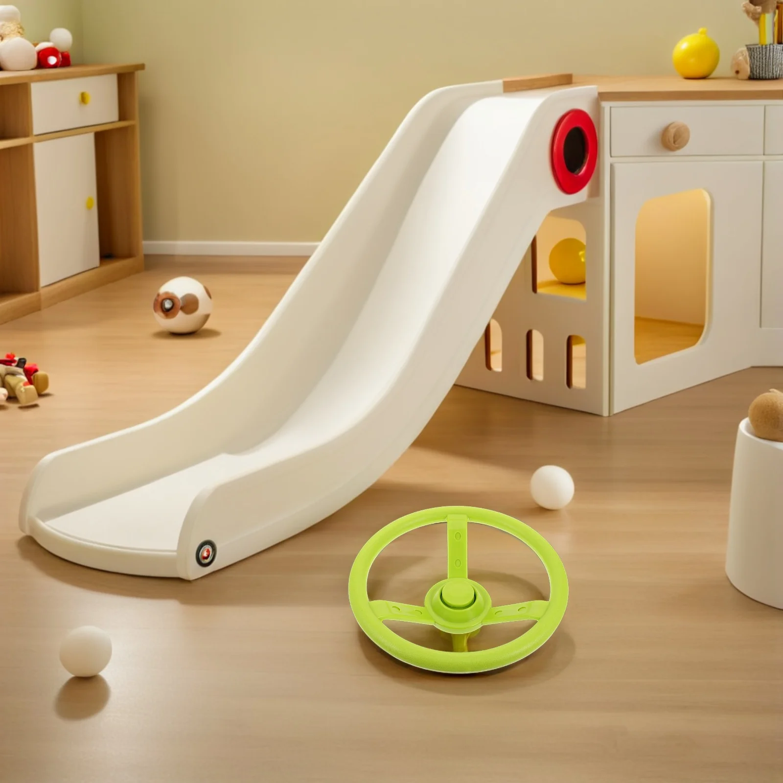 

Children Steering Wheel Simulated Driving Round Structure Stable Grip for Indoor Outdoor Pretend Play Steering Wheel for Kids