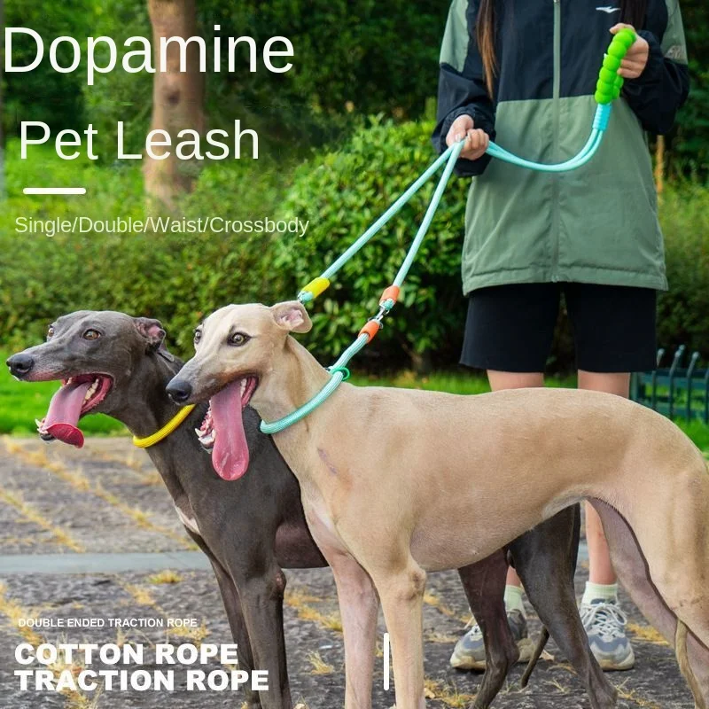 

Dog Double Traction Rope Explosion Proof Neck Ring Suitable For Large And Small Dogs Strong And Thick Crossbody Dog Rope Fashion