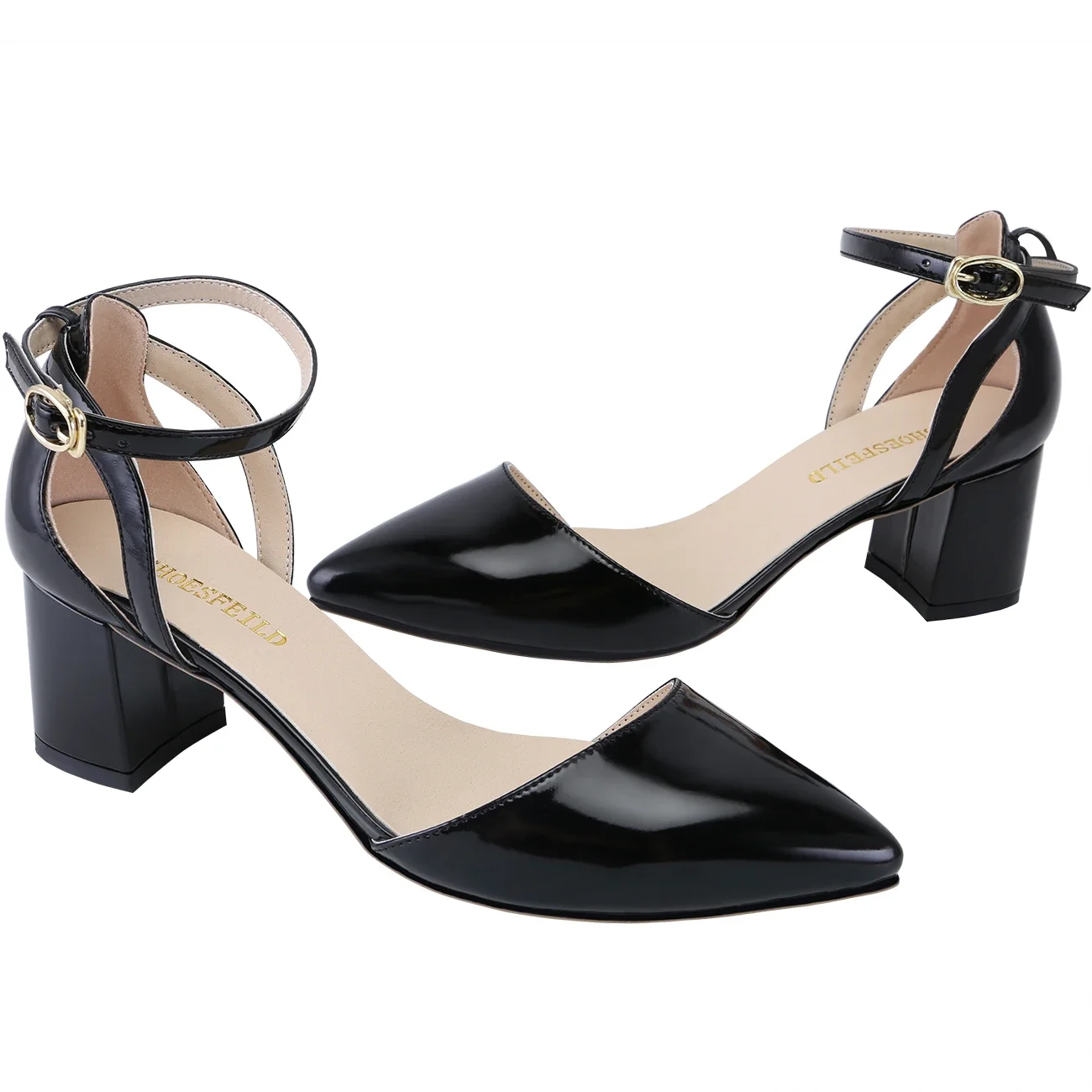 Women Sandals Summer Sexy 5cm Single Work OL Thick High Heels Pointed Toe Shollow Mouth Casual Party Red Dress Wedding Shoes