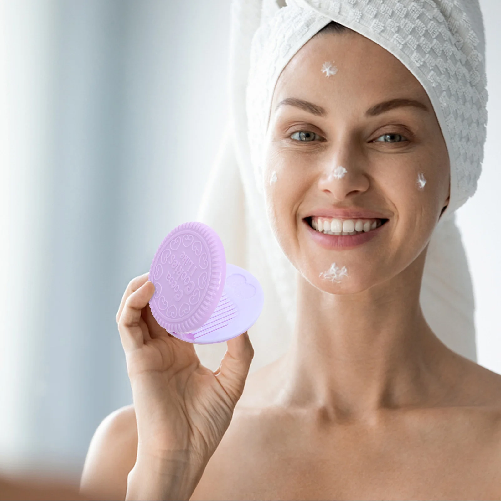 Mini-Kamm-Set für Schokolade, Kekse, tragbar, reisefreundlich, Make-up-Zubehör, kompakter Make-up-Spiegel, tragbar