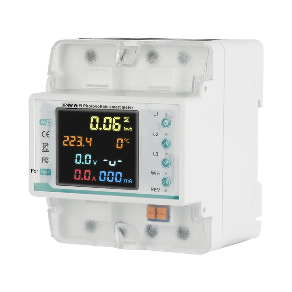 

89mm*75mm*75mm 3 Phase Electricity Meter Real-Time Power Tracking Solar Power Management Voltage Protection For Commercial Use