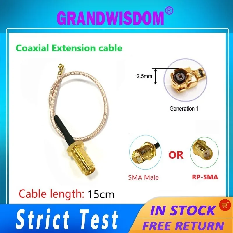 

GRANDWISDOM coaxial SMA male or female to ufl PX1 Extension Connector IOT Antenna adapter pigtail Cable