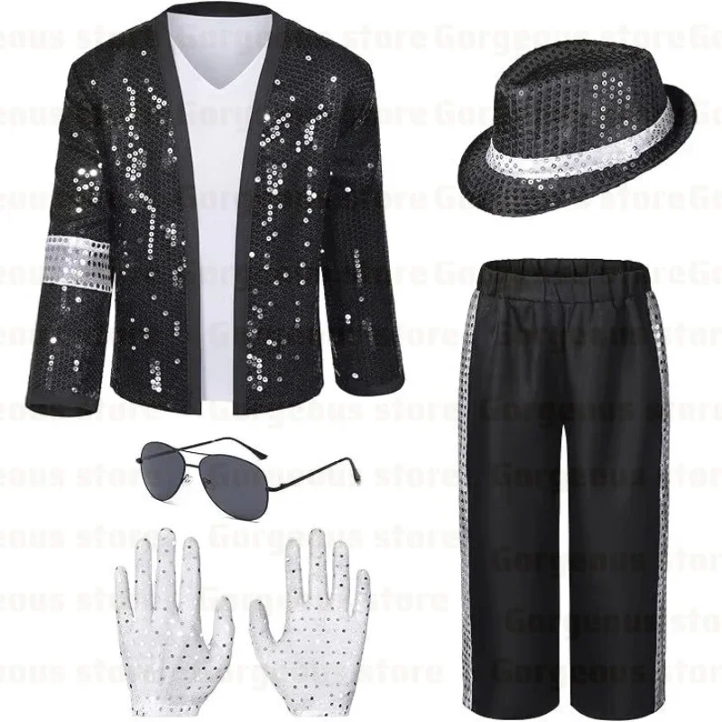 Adult Michael Jackson Cosplay Costume Wig Black Fashion Stage Clothing full set Adult Ma 2026Woman 90s Hip Hop Halloween Outfit view 2