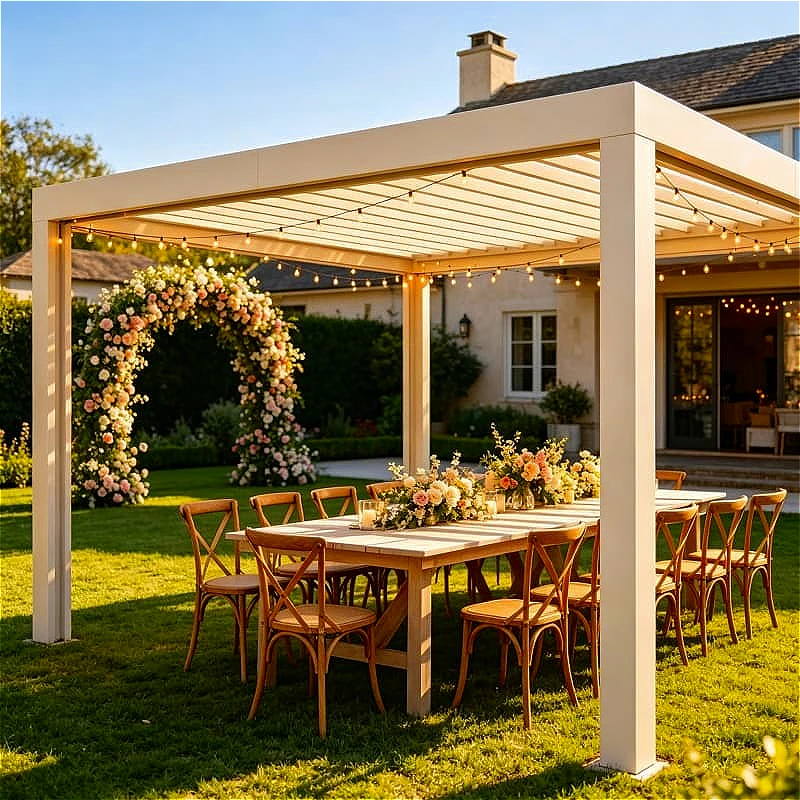 Flat Pack Pergola 3x4m Aluminum Motorized Louvered Waterproof Roof for Garden Patio Deck Carport Shade Customized Hot Sale