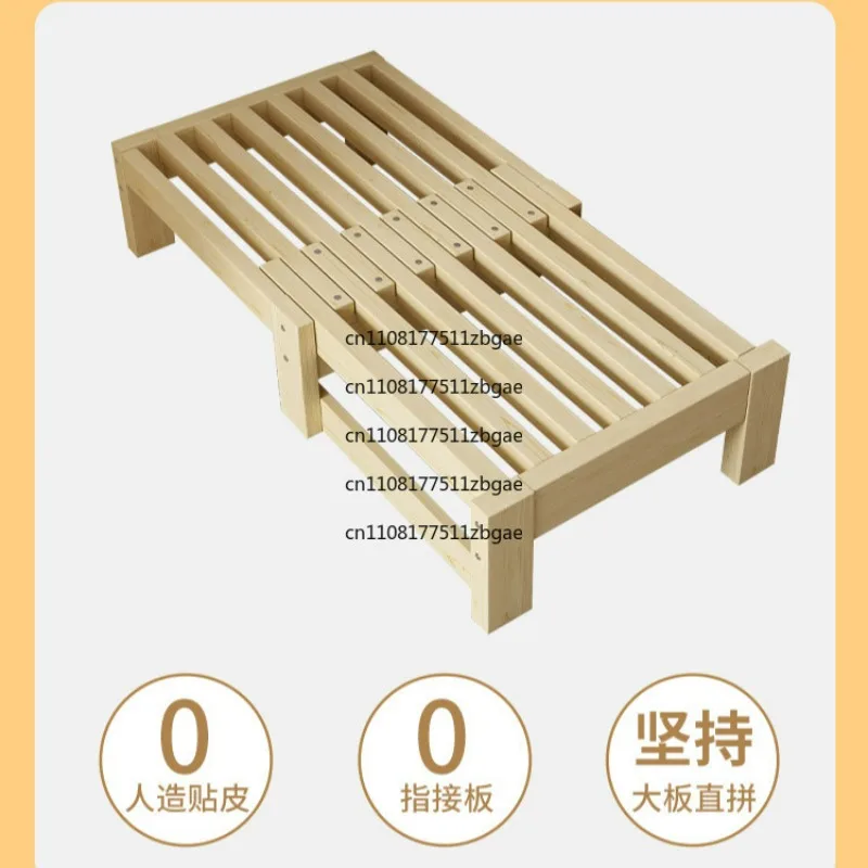 Environmentally Friendly Solid Wood Sofa Bed Telescopic Bed Pull-out Bed Small Apartment Living Room Tatami Simple Push-pull