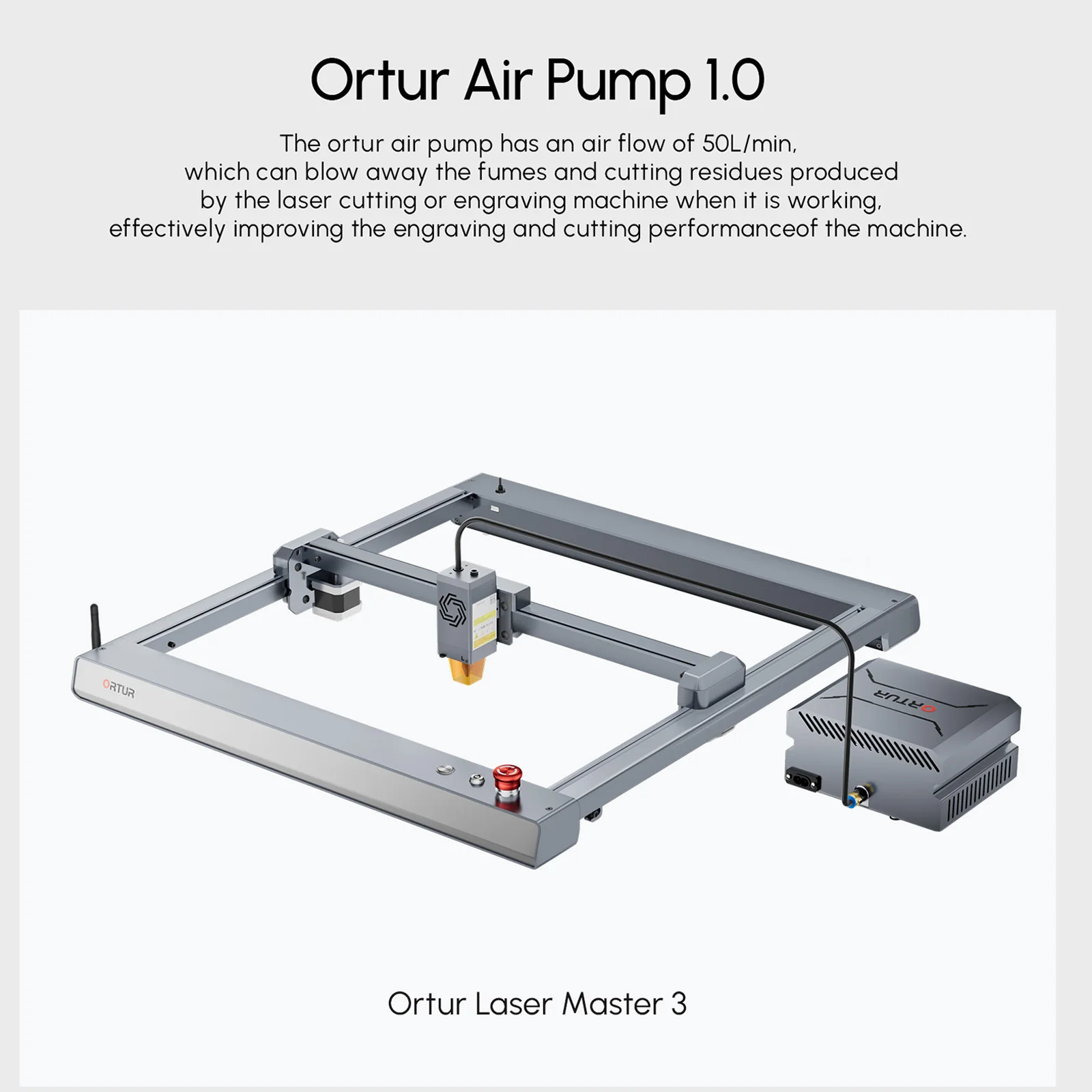 110V-220V Ortur Air Pump for Laser Engraving Machine 50 Liters/minute Air Output Laser Master 3 Laser Power Tool Accessories