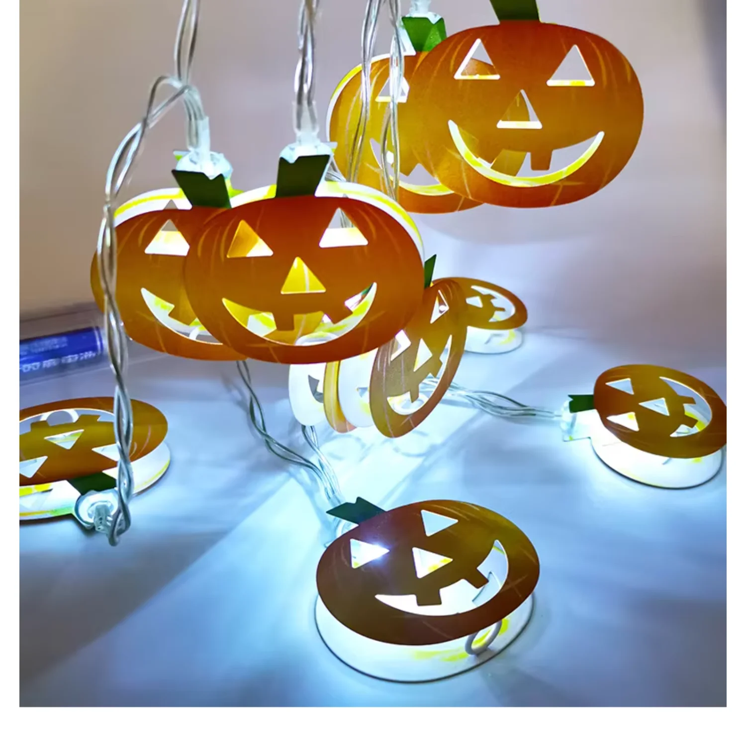 LED Halloween jack-o '-lanterna String Luzes de decoração de festa de carnaval iluminadas pingente