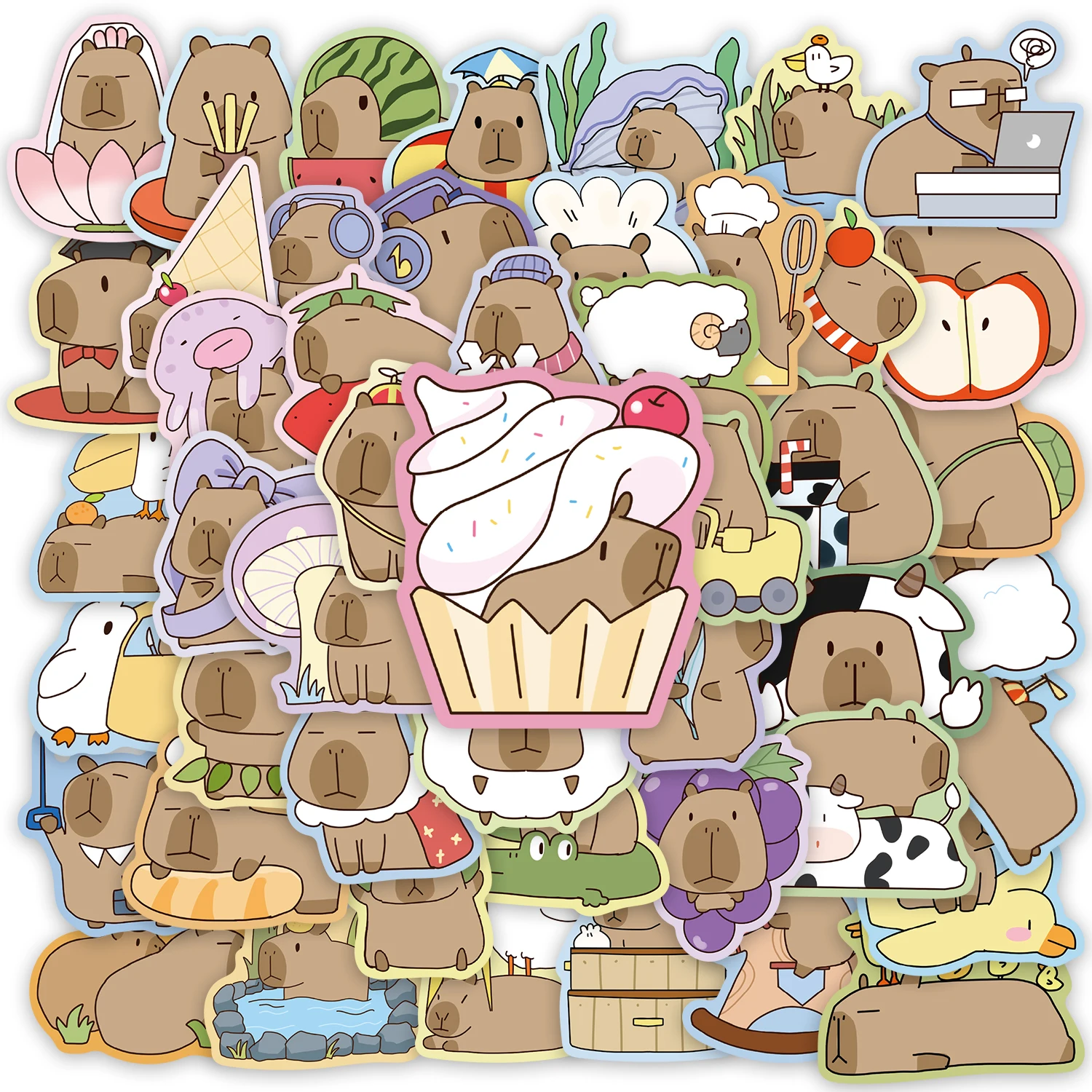 50PCS Cartoon Capib…