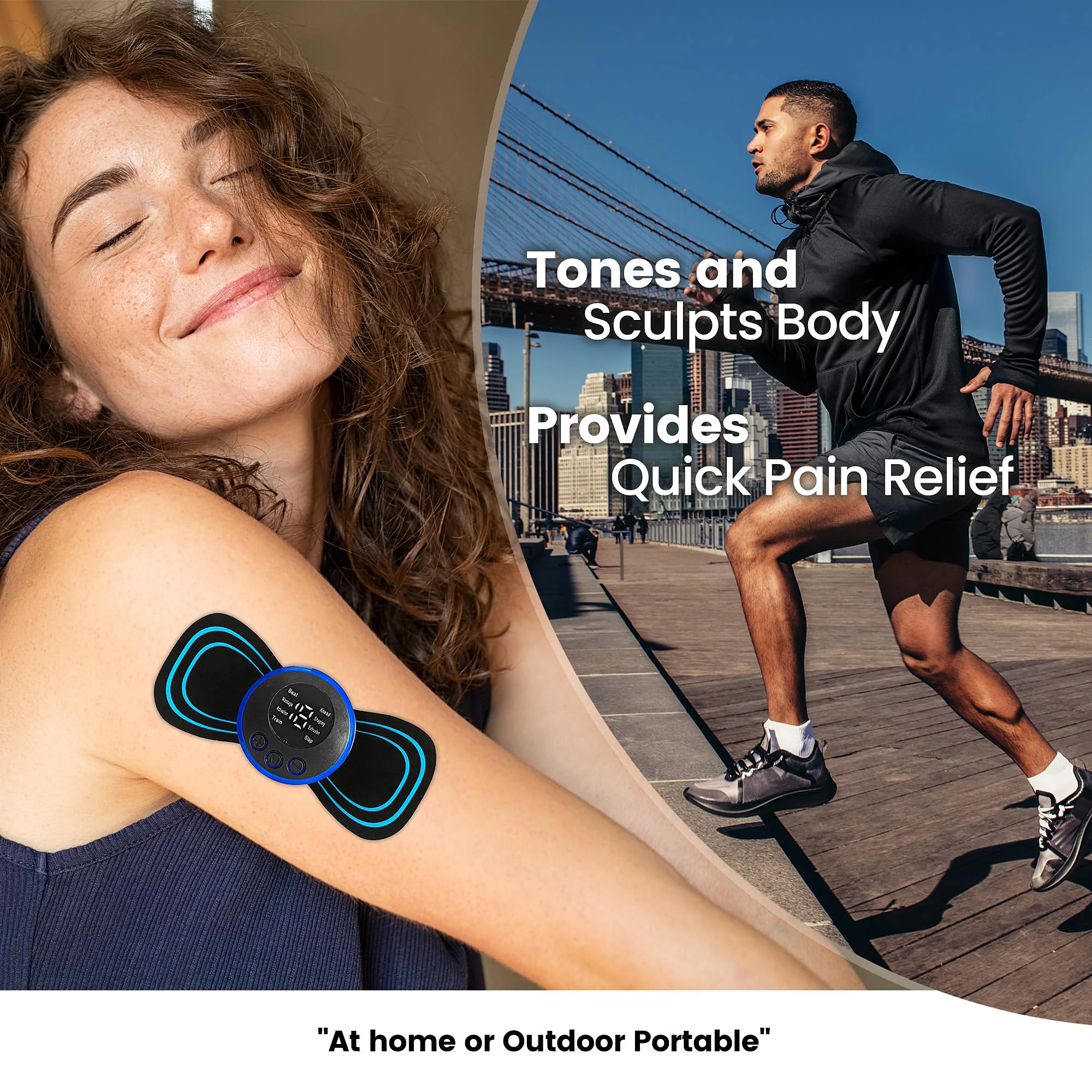 Mini Massager Rechargeable Intelligent TENS Unit Muscle Stimulatorfor Pain ReliefEligible DeepTissue MassagerManagement for Back