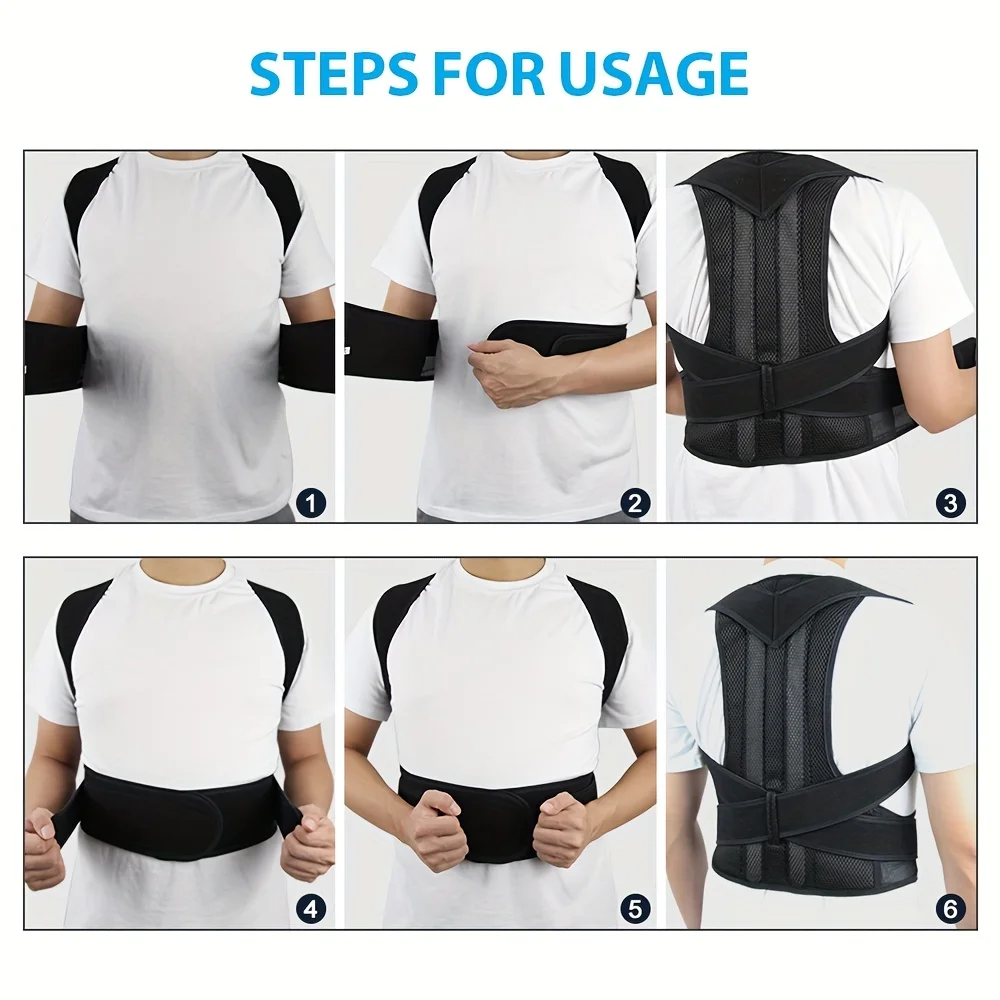 Posture Corrector for Men and Women Back Posture Brace Clavicle Support Stop Slouching and Hunching Adjustable Back Trainer - view 4
