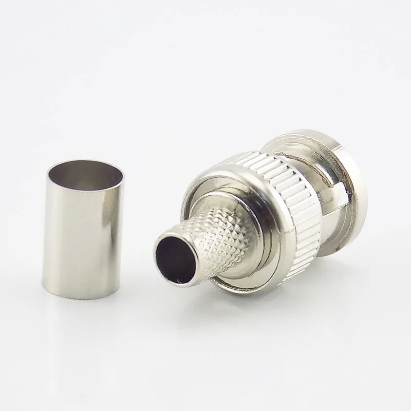 10Pcs/Lot 3 In 1 Cctv Camera Coupler Crimp Connector Bnc Male Bnc Connector To Coax Rg59 Connector Cable Accessories