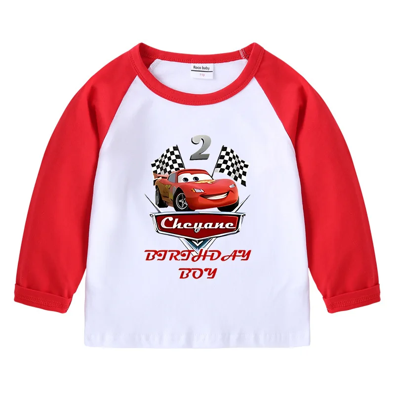 Kids Boys Girls T-shirts Baby Long Sleeve McQueen Car Tops Tees Children Spring Cotton Clothing Boys Toddler T Shirts