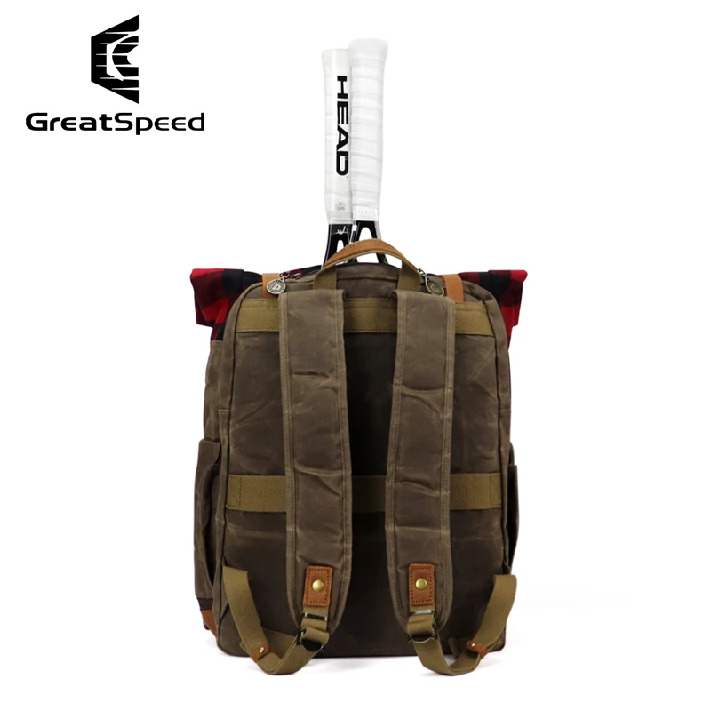 High Quality Tennis Racquet Backpack Portable Squash Padel Pickleball Tennis Bag Tenis Racket Bag Canvas Leather Sport Backpack
