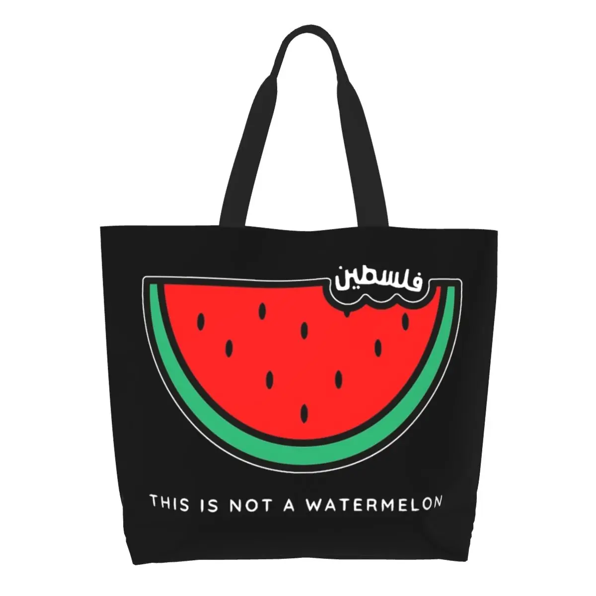 This Is Not A Watermelon Large Capacity Tote Shopping Bag Parody Magritte Watermelon Accessories INS Trending Tote Bag For Women