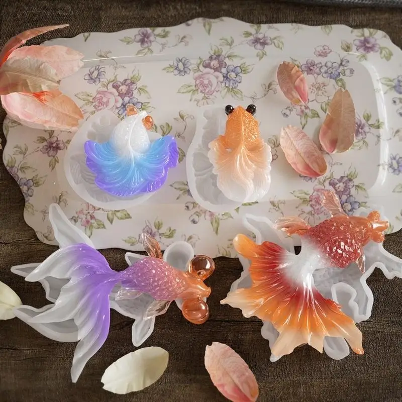 G7NC Kois Fish hình mặt dây chuyền Silicone Creative Gold Fish Fish