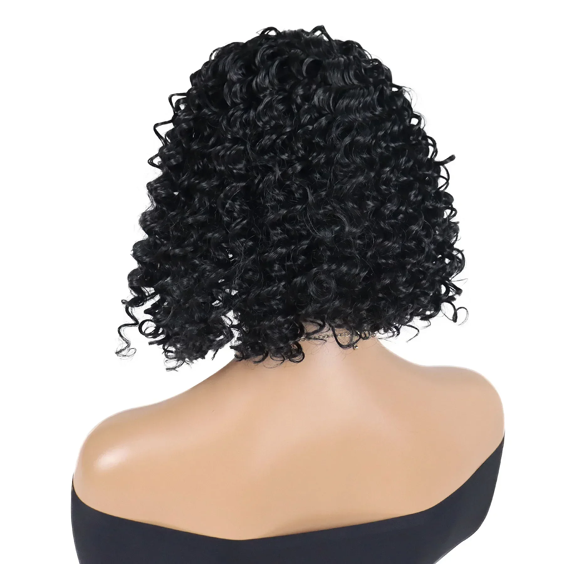 Premium synthetische Stirnband Perücken für Frauen Afro lockige Perücke kurze schwarze Haare volle Perücken Wasserwelle Frisuren weibliche Ersatz Perücke