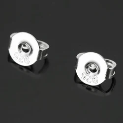 Mibrow 50pcs/Pack 925 Sterling Silver Earrings Back Earring Stopper Findings For Stud Earrings Clasp DIY Jewelry Making Findings