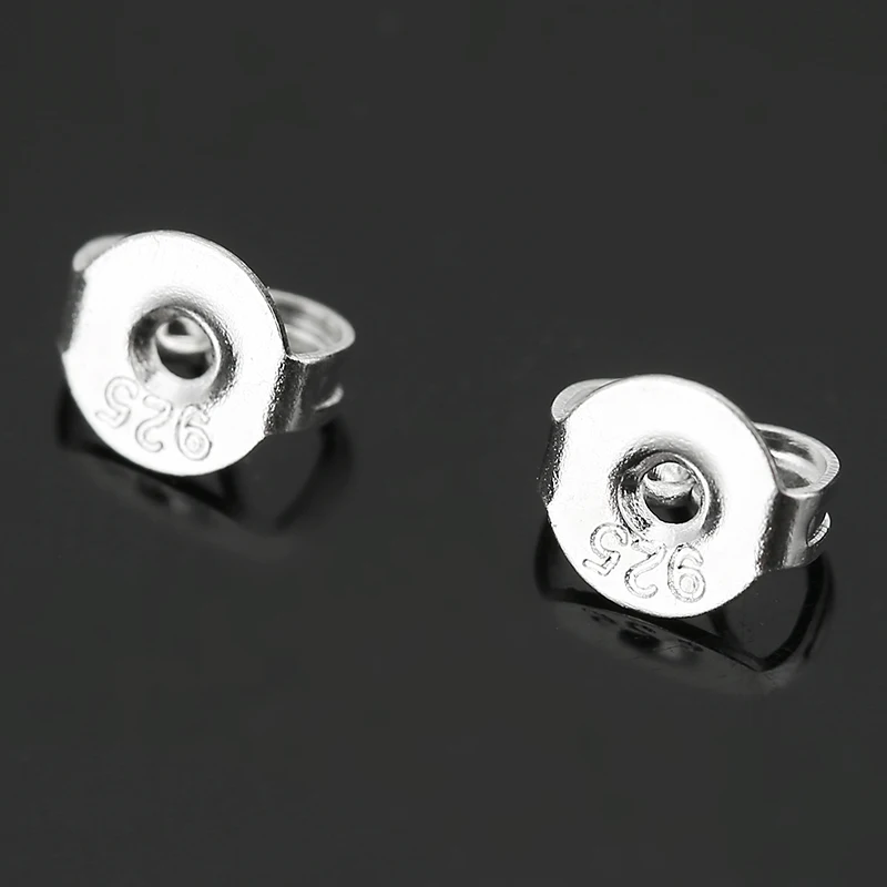 Mibrow 50pcs/Pack 925 Sterling Silver Earrings Back Earring Stopper Findings For Stud Earrings Clasp DIY Jewelry Making Findings