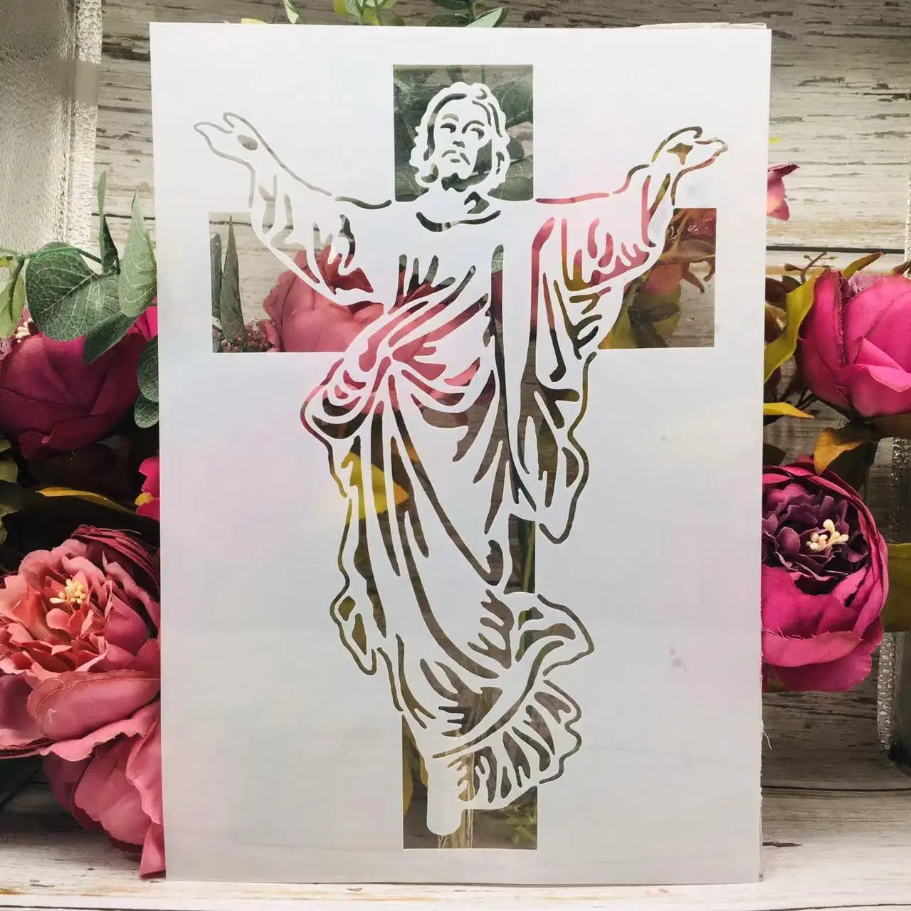 A4 29cm God DIY Layering Stencils Wall Painting Scrapbook Coloring Embossing Album Decorative Template