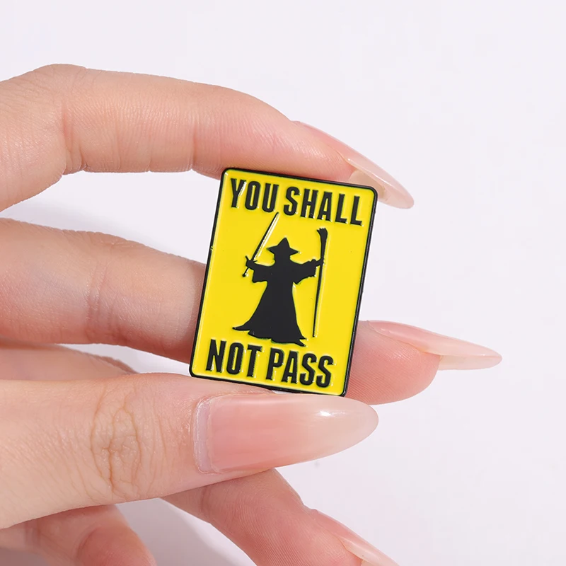 Witch Metal Warn Signs You Shall Not Pass Enamel Pins Custom Punk Gothic Decorative Brooches Backpack Lapel Badges Jewelry Gifts