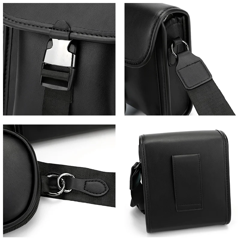 2pcs PU Leather Crossbody Bag for Men Fashion Travel Storage Waist Packs Coin Pocket Unisex Small Shoulder Bags Trend Fanny Pack