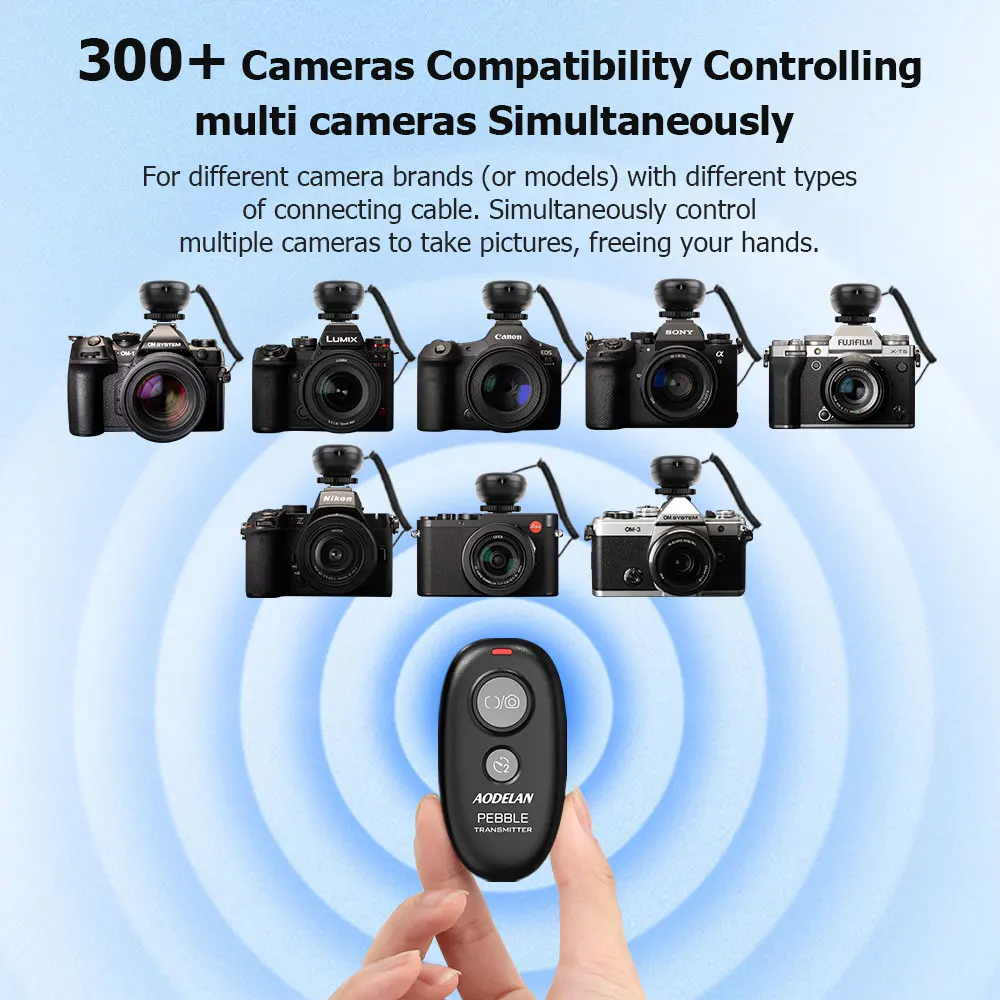 Camera Wireless Remote Control Shutter Release for Selected Canon Nikon Sony Fujifilm Cameras; Bulb, Continuous & Delay Shooting