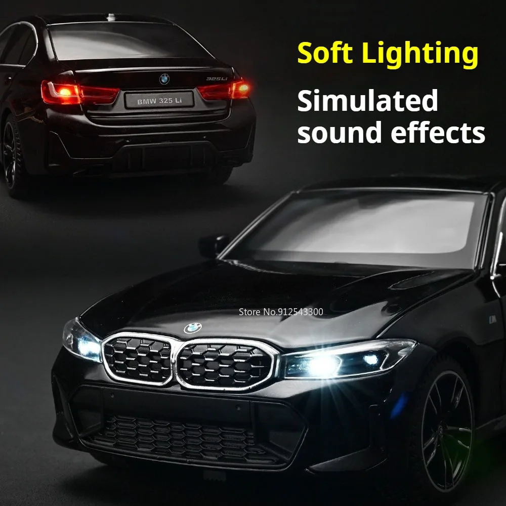 1:24 Scale 325LI X5 Model Car Toy Music Light Shock Absorption High Simulation Cars Models Alloy Diecast Toys for Kids Gifts