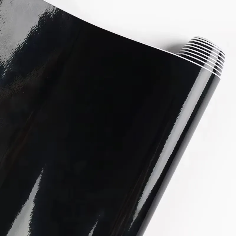 البيانو الأسود لامع الفينيل التفاف فيلم الذاتي لاصق ملصق فينيل فقاعة الحرة لنافذة تقليم مرآة سيارة الدراجات النارية دراجة الكمبيوتر المحمول