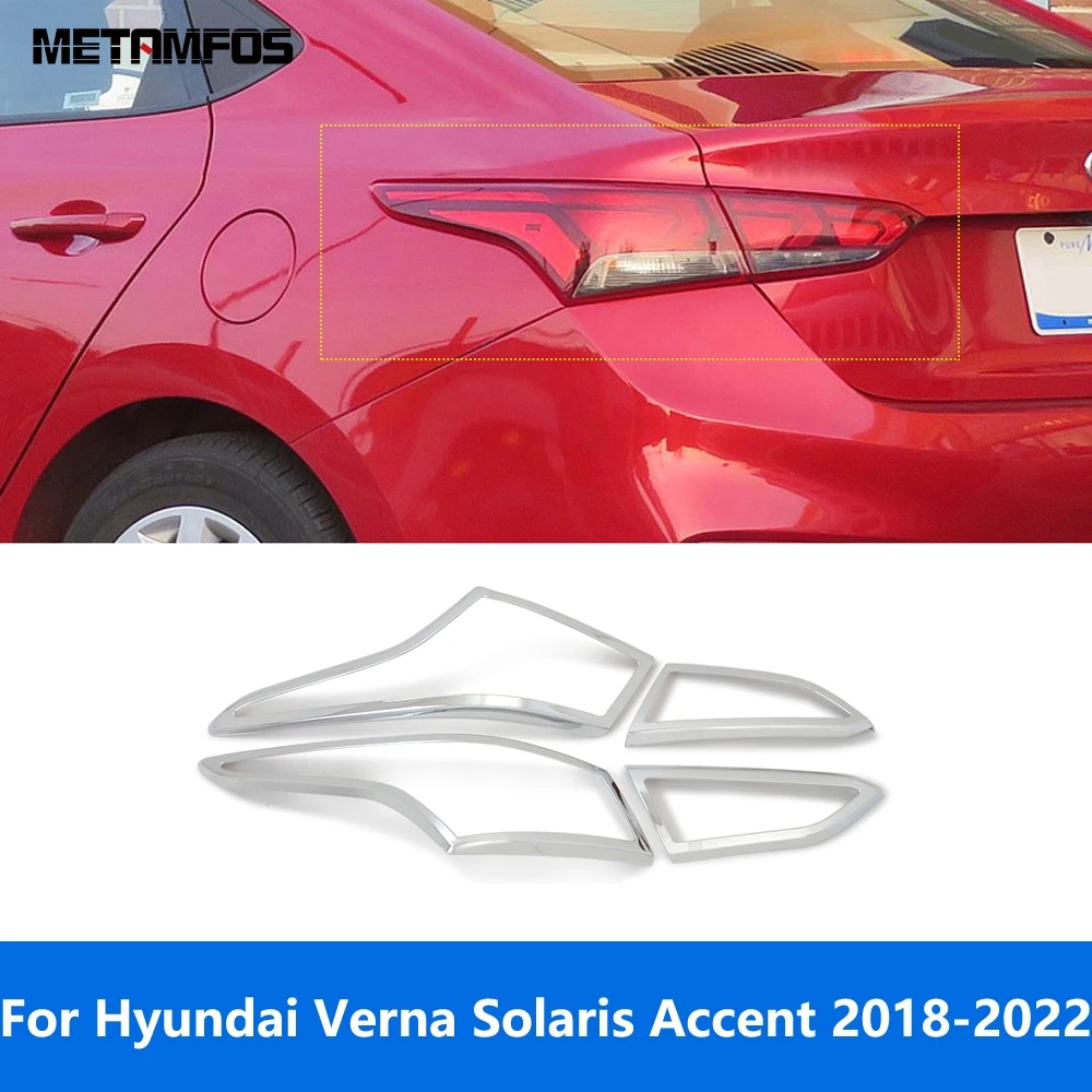 

Автомобильные аксессуары для Hyundai Verna Solaris Accent 2018-2021 2022, хромированная крышка заднего фонаря, накладка на задний фонарь, защита заднего фонаря
