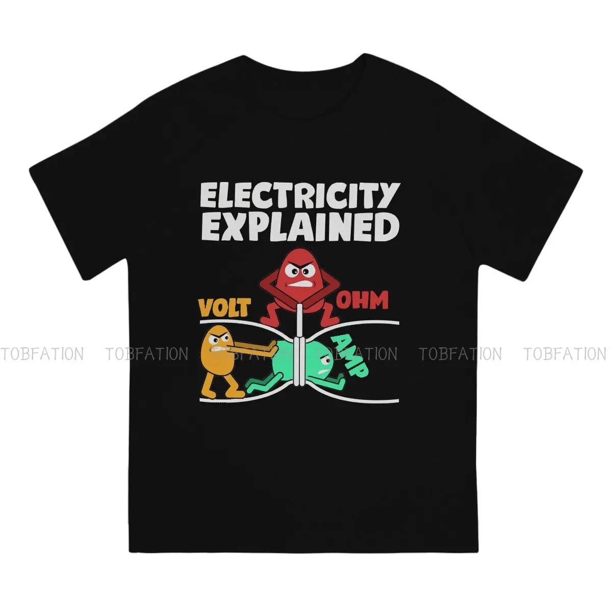 Funny Electrician Design Explains  Electrical Engineering Electricity Tshirt Top Cotton Oversized O-Neck Men\'s Casual Men Tshirt