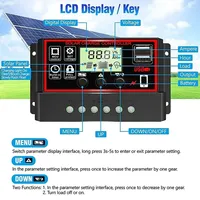 10A/20A/30A/40A/50A/60A/80A/90A/100A Solar Charge and Discharge Controller LCD Display USB Auto Cell Panel Charger Regulator